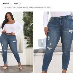 Tabitha mid rise ripped skinny jeans